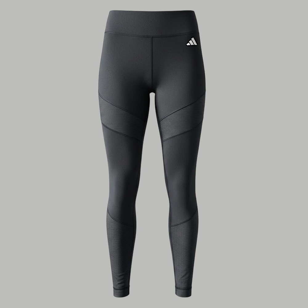 🚺 S US — adidas TrainEssentials Mid-rise Dance Tights w/ Mesh Panels [BLACK]